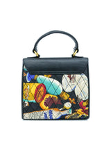 1990s Nicole Miller Quilted Alcohol And Caviar Print Top Handle Bag Accessory arcadeshops.com