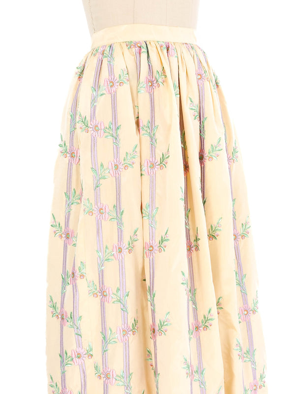 Oscar de la Renta Embroidered Silk Ball Skirt Bottom arcadeshops.com