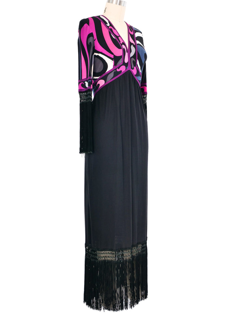 Emilio Pucci Fringe Trimmed Printed Jersey Dress Dress arcadeshops.com
