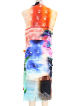 Dries Van Noten Watercolor Fringed Wrap Dress Dress arcadeshops.com