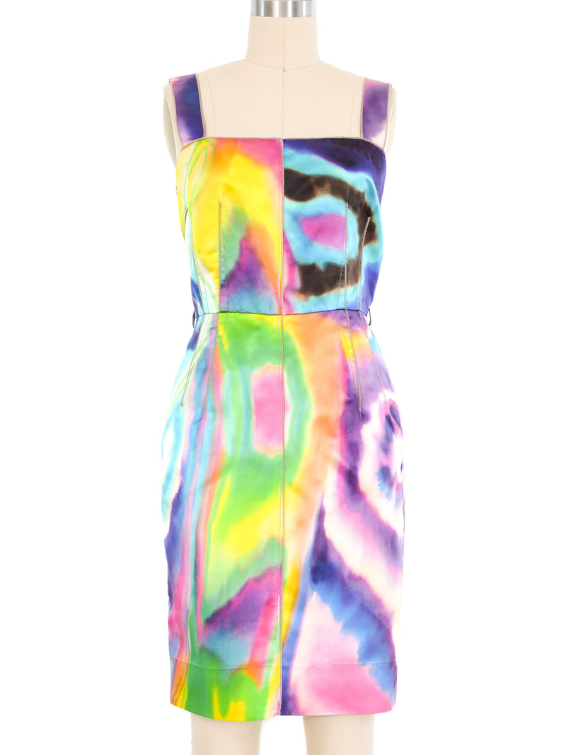 2008 Dolce And Gabbana Neon Tie Dye Satin Dress Dress arcadeshops.com