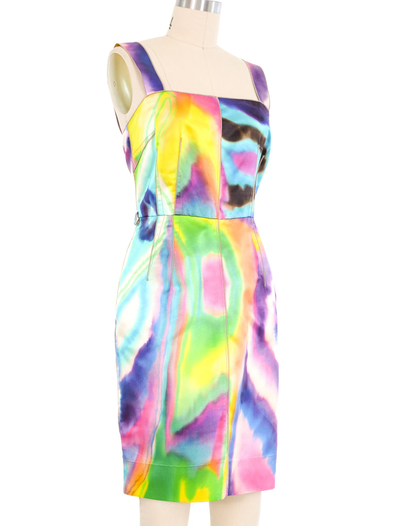 2008 Dolce And Gabbana Neon Tie Dye Satin Dress Dress arcadeshops.com