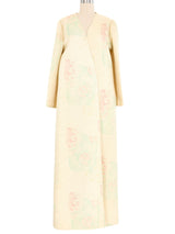 Mary McFadden Metallic Quilted Maxi Coat Jacket arcadeshops.com