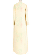 Mary McFadden Metallic Quilted Maxi Coat Jacket arcadeshops.com