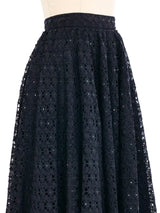 Black Embellished Lace Midi Skirt Bottom arcadeshops.com