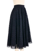 Black Embellished Lace Midi Skirt Bottom arcadeshops.com
