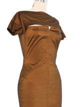 Romeo Gigli Bronze Cutout Bodycon Dress Dress arcadeshops.com