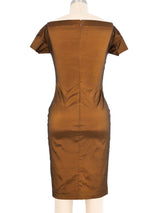 Romeo Gigli Bronze Cutout Bodycon Dress Dress arcadeshops.com