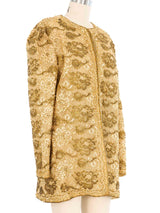 Mary McFadden Metallic Embellished Lace Jacket Jacket arcadeshops.com