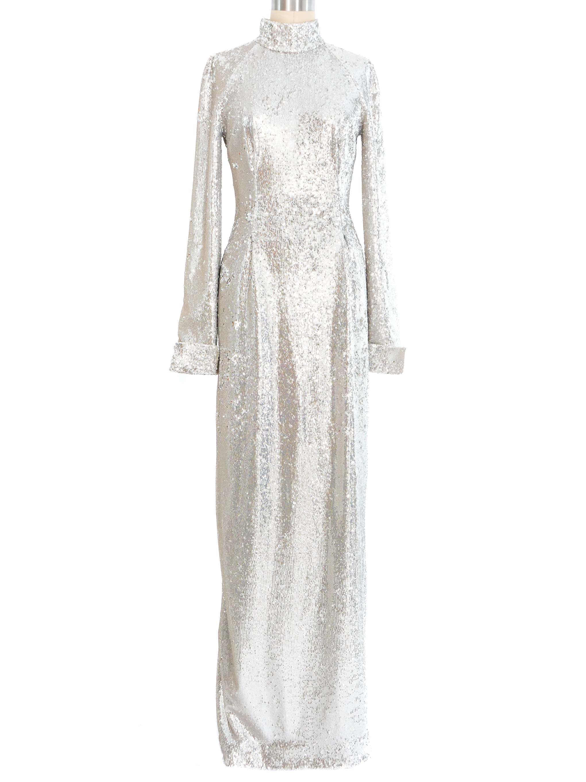 Givenchy Silver Sequin Gown