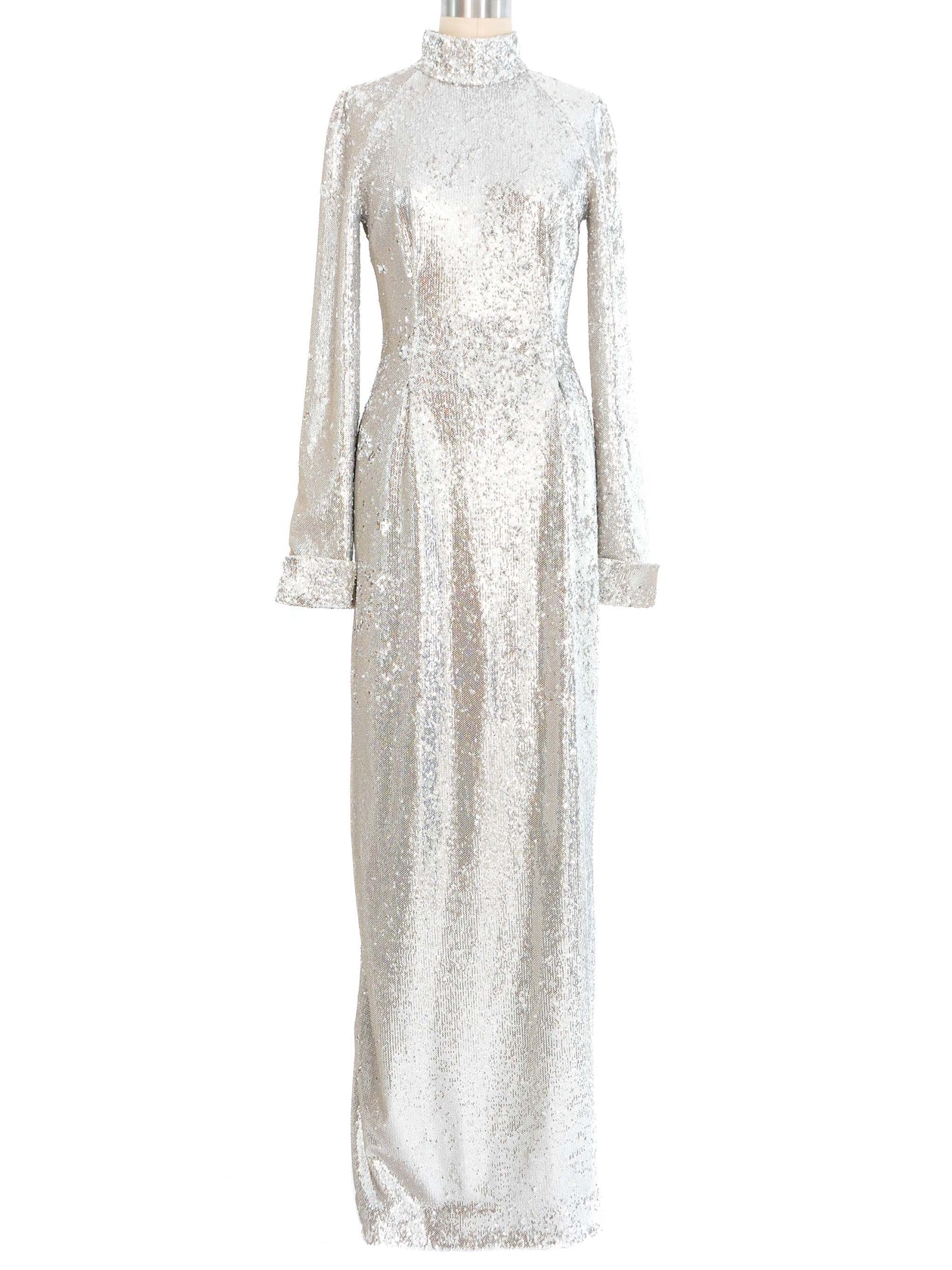 knee length dresses for ladies 1967 Givenchy Haute Couture Floral Sheer Silk Draped Caftan Maxi Dress main image 1
