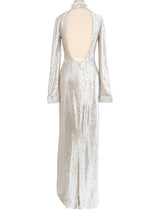 Givenchy Silver Sequin Gown Dress arcadeshops.com