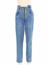 1980s High Waisted Studded Denim Bottom arcadeshops.com