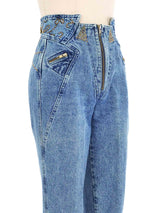 1980s High Waisted Studded Denim Bottom arcadeshops.com