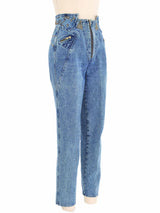 1980s High Waisted Studded Denim Bottom arcadeshops.com