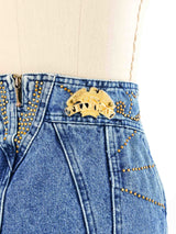 1980s High Waisted Studded Denim Bottom arcadeshops.com