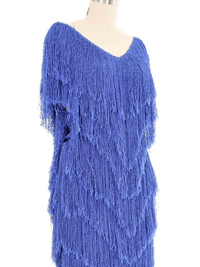 Cobalt Yarn Fringe Dress Dress arcadeshops.com