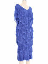 Cobalt Yarn Fringe Dress Dress arcadeshops.com