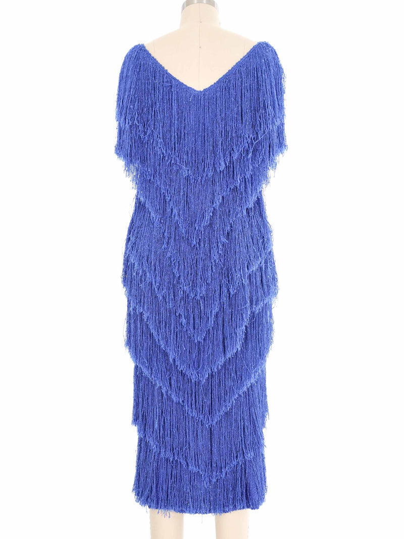 Cobalt Yarn Fringe Dress Dress arcadeshops.com