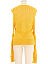 1930s Ruffle Trim Marigold Open Knit Top Top arcadeshops.com