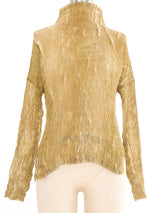 Issey Miyake Crinkle Pleated Beige Top Top arcadeshops.com