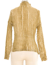 Issey Miyake Crinkle Pleated Beige Top Top arcadeshops.com