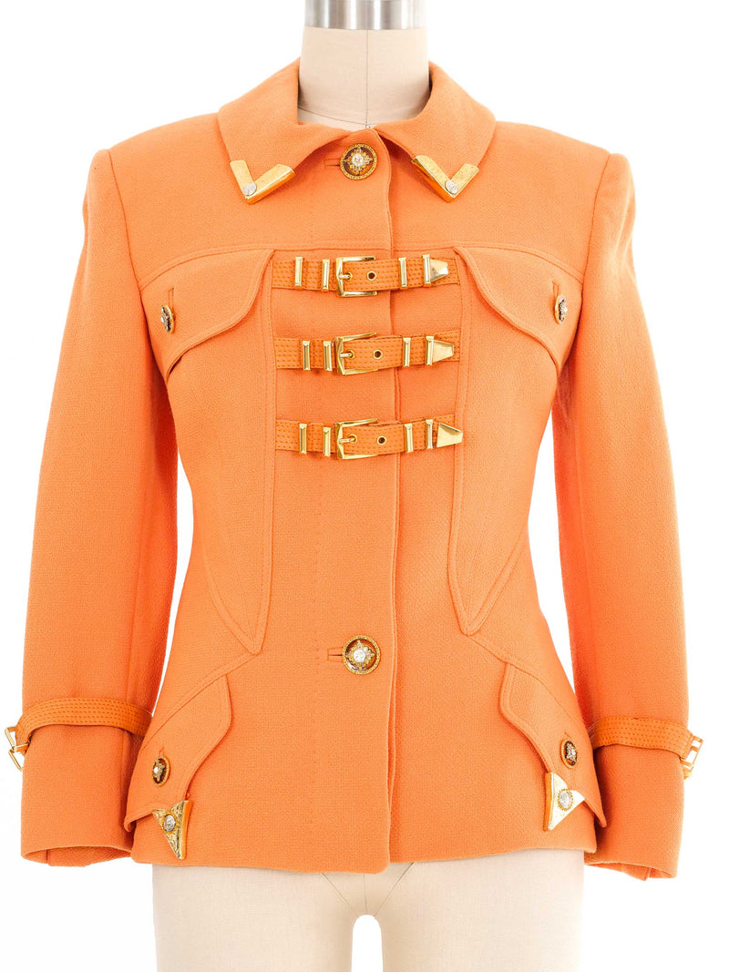 1992 Gianni Versace Orange Bondage Jacket Jacket arcadeshops.com