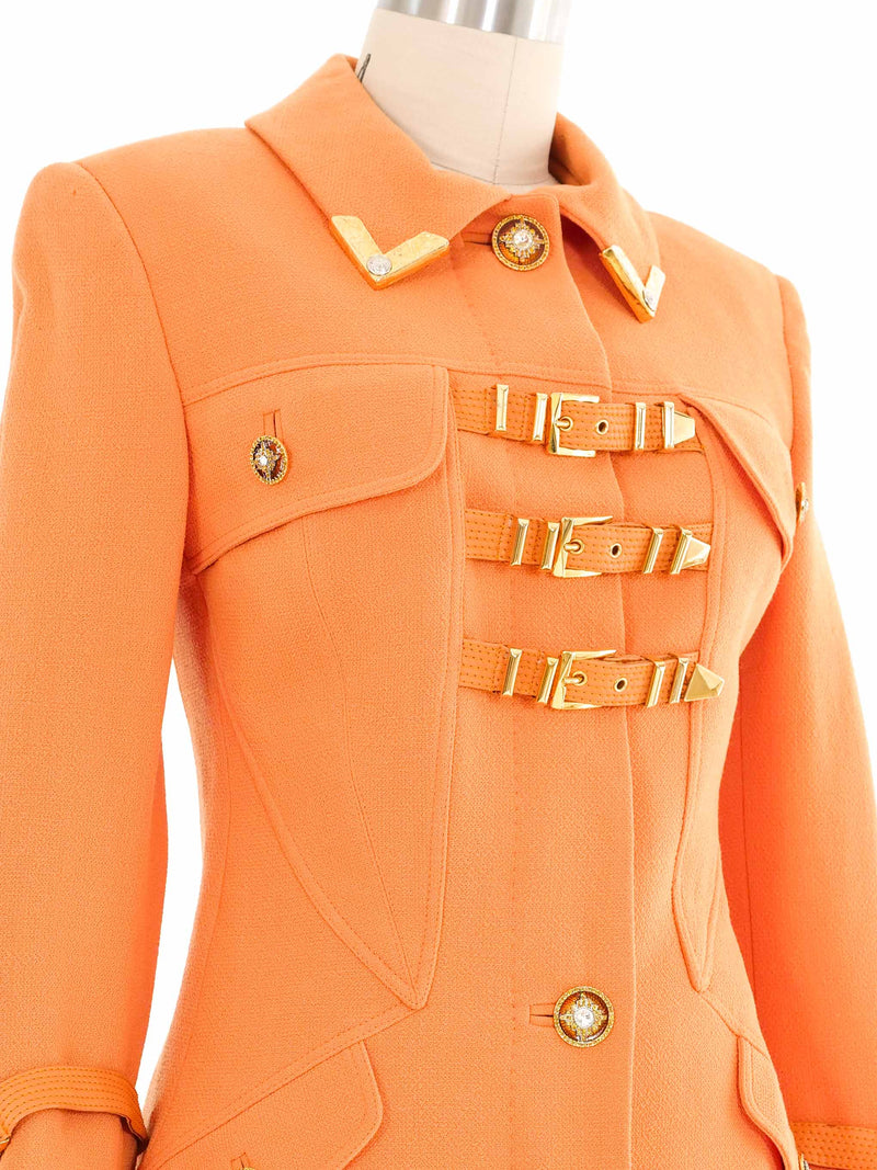 1992 Gianni Versace Orange Bondage Jacket Jacket arcadeshops.com