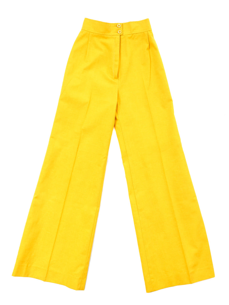 1970s Sunflower Yellow Canvas Suit Suit arcadeshops.com