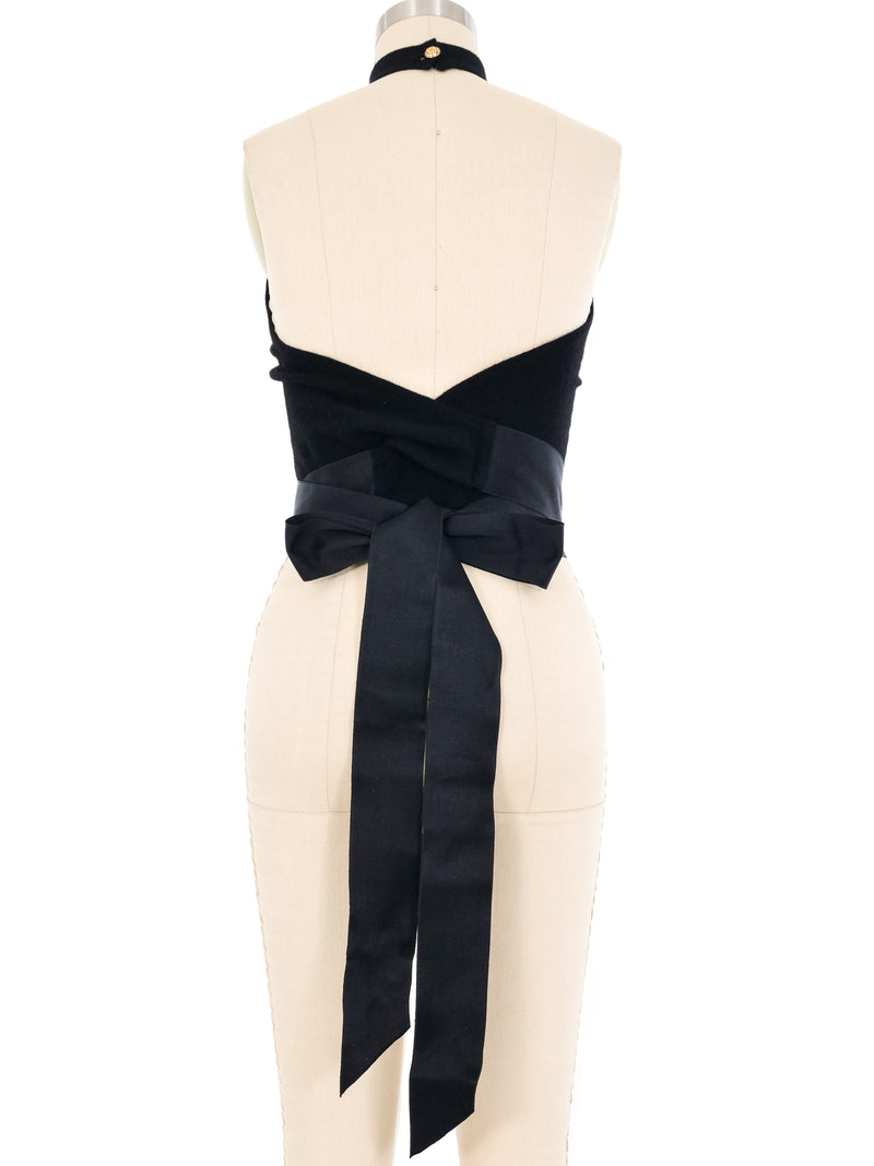 Chanel Cashmere Silk Ribbon Halter Top Top arcadeshops.com