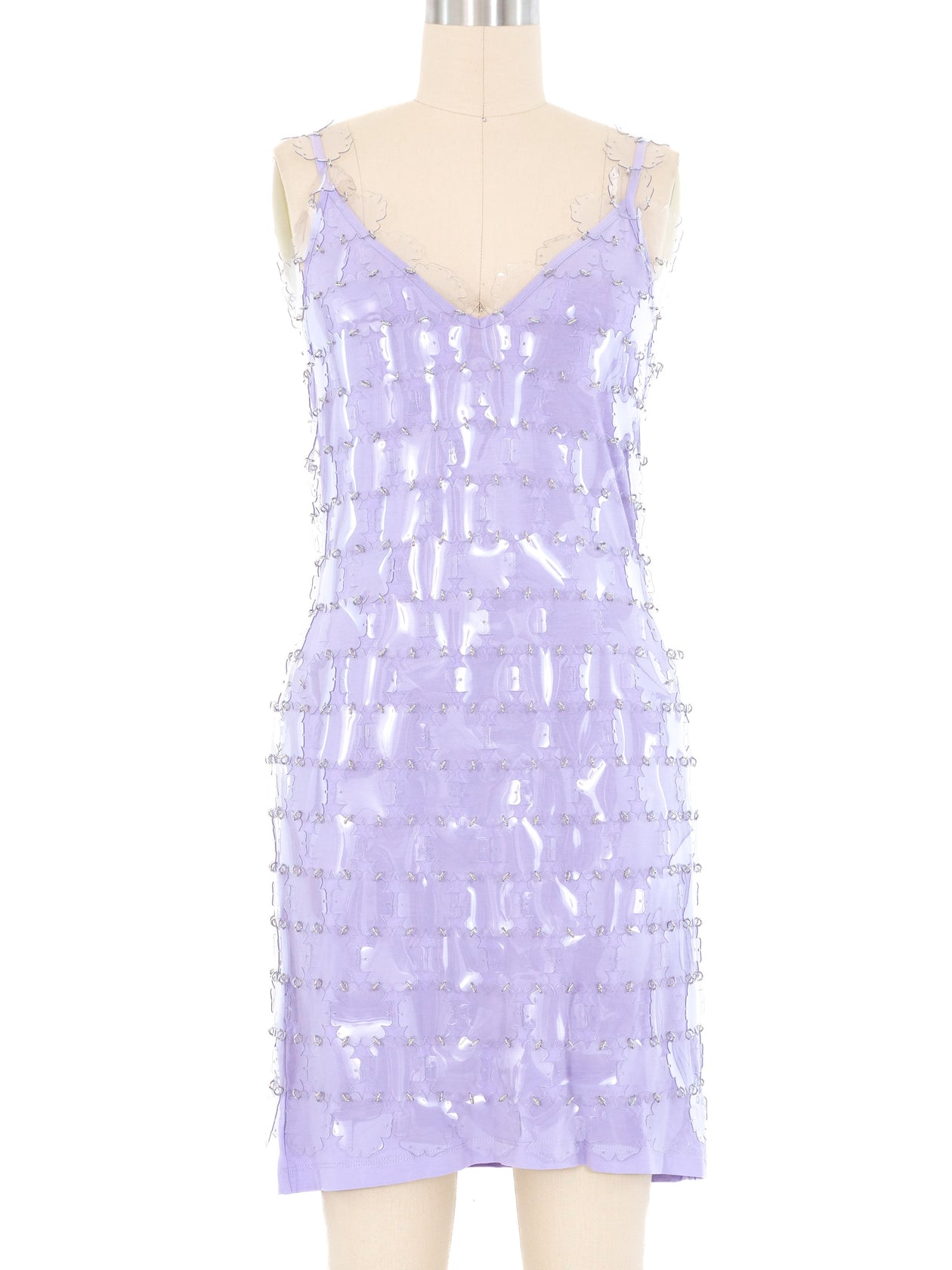 knee length dresses for ladies Paco Rabanne PVC Floral Mini Dress