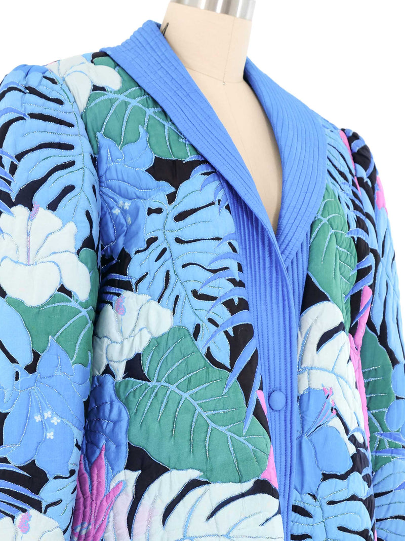 Quilted Thai Silk Floral Jacket Jacket arcadeshops.com