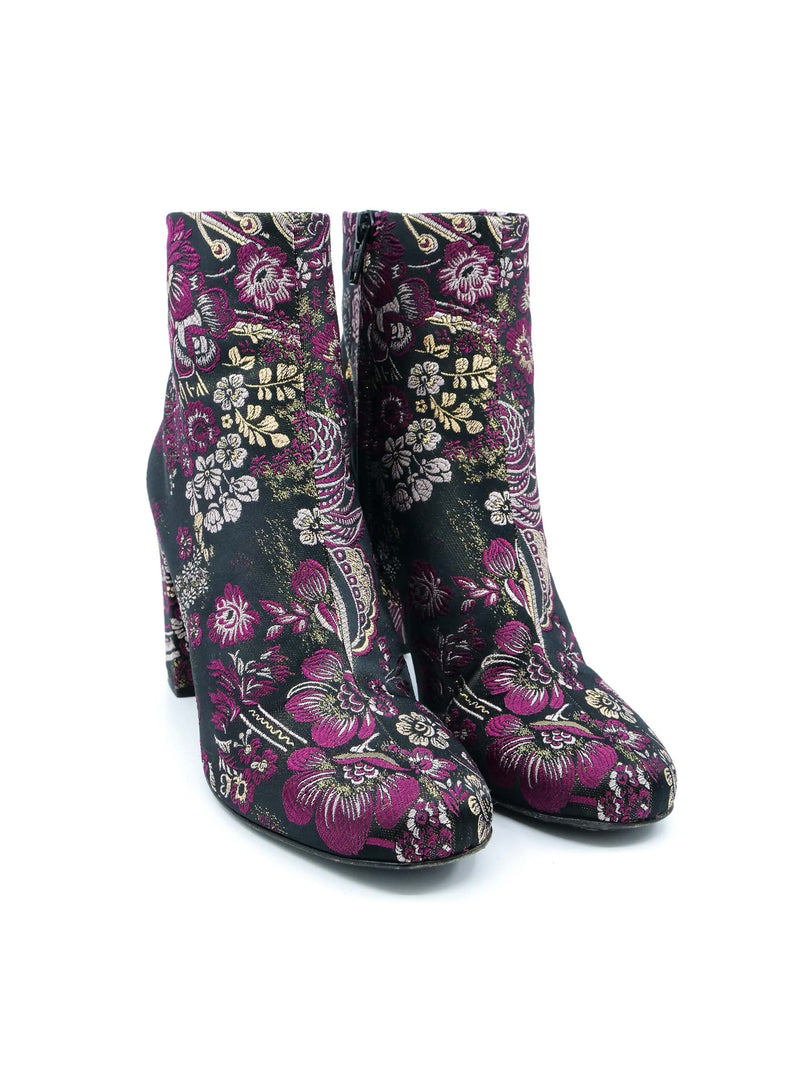 Saint Laurent Foral Brocade Boots, 37.5 Accessory arcadeshops.com
