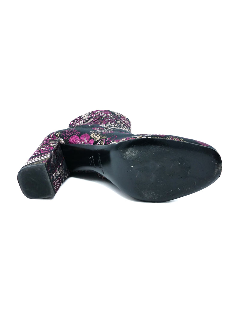 Saint Laurent Foral Brocade Boots, 37.5 Accessory arcadeshops.com