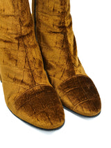 Dries Van Noten Embossed Velvet Boots, 38.5 Accessory arcadeshops.com