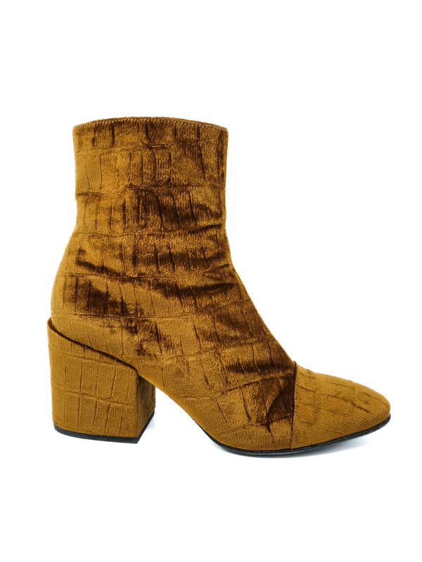 Dries Van Noten Embossed Velvet Boots, 38.5 Accessory arcadeshops.com