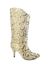 Buttercream Snakeskin Heeled Boots, 7 Accessory arcadeshops.com