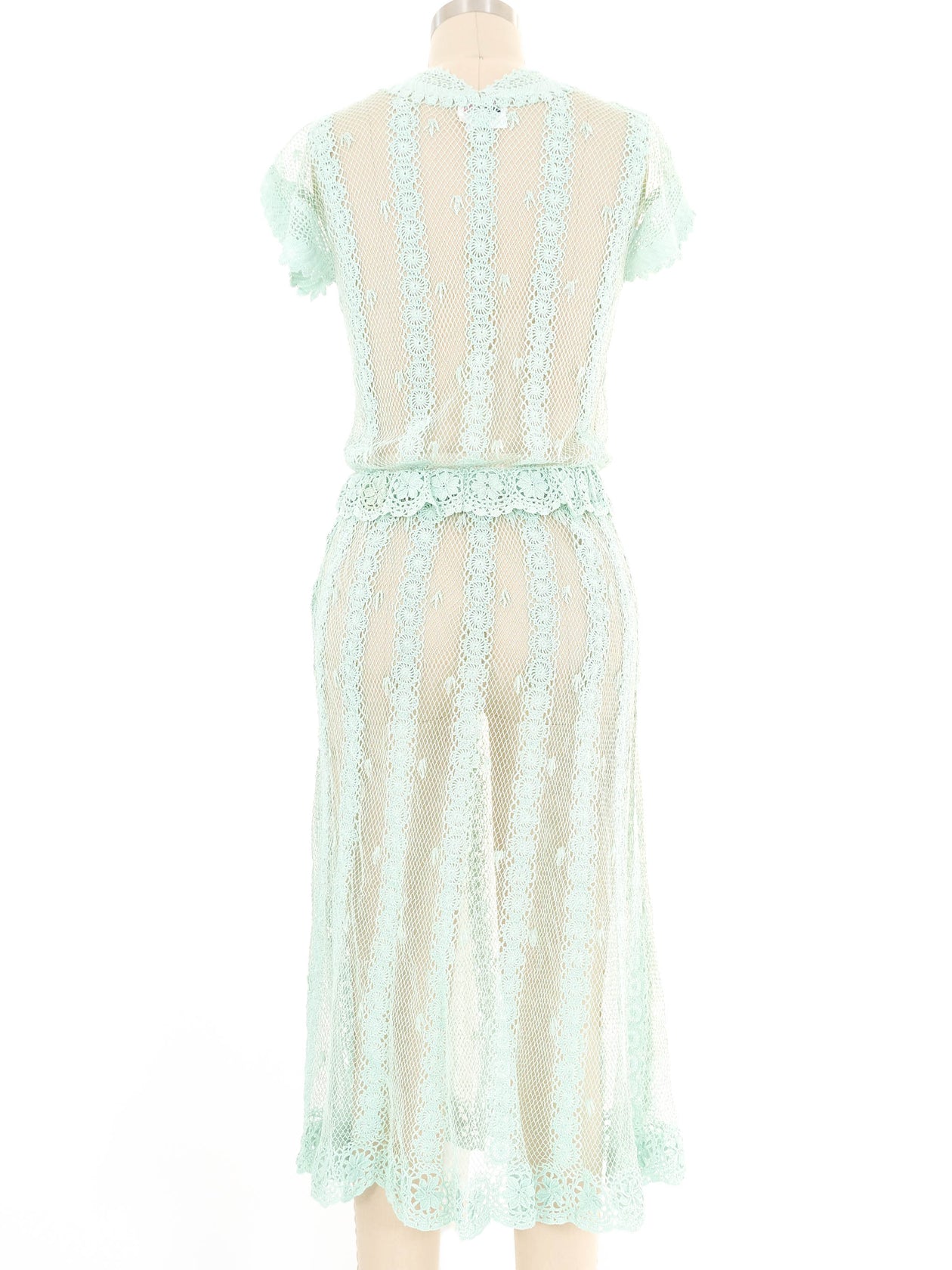 Mint Button Front Crochet Dress Mint Button Front Crochet Dress