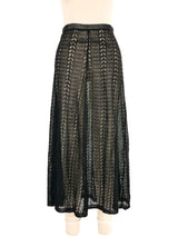 Black Eyelet Knit Midi Skirt Bottom arcadeshops.com