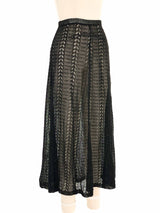 Black Eyelet Knit Midi Skirt Bottom arcadeshops.com