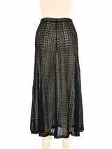 Black Eyelet Knit Midi Skirt Bottom arcadeshops.com