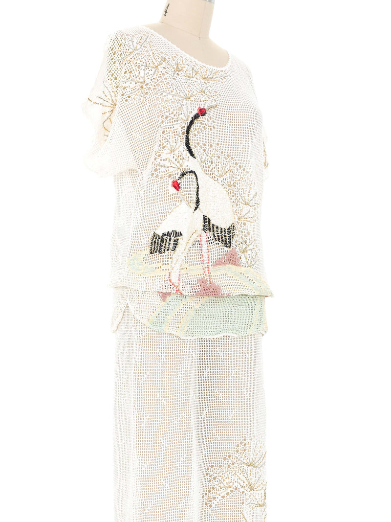 Crane Embellished Crochet Maxi Dress Dress arcadeshops.com