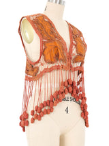 Romeo Gigli Fringe Crochet Vest Jacket arcadeshops.com