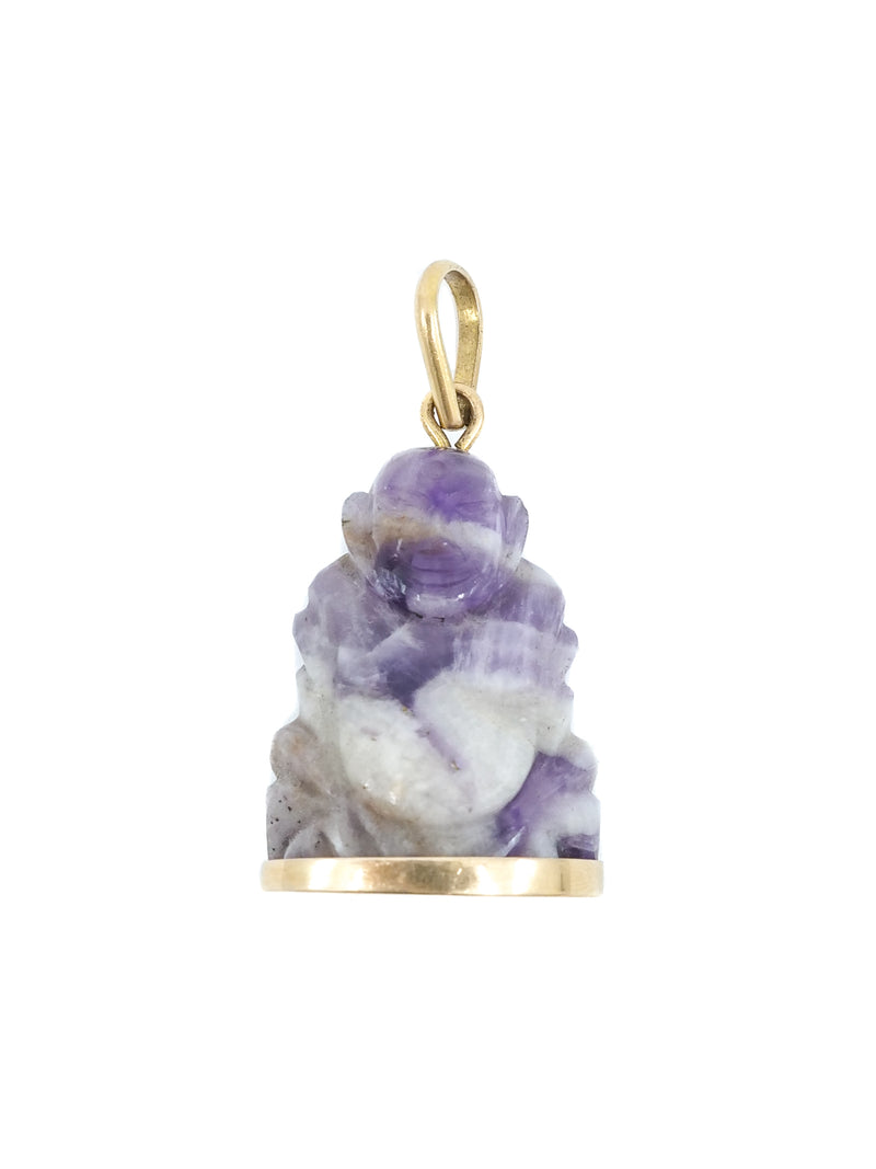 14k Purple Jade Buddha Charm Fine Jewelry arcadeshops.com