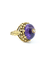 1950s Amethyst Cabochon Diamond Set Ring Fine Jewelry arcadeshops.com