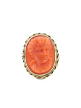 14k Coral Cameo Ring Fine Jewelry arcadeshops.com