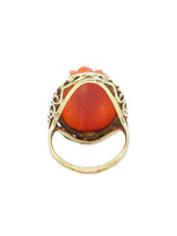 14k Coral Cameo Ring Fine Jewelry arcadeshops.com