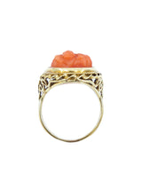 14k Coral Cameo Ring Fine Jewelry arcadeshops.com