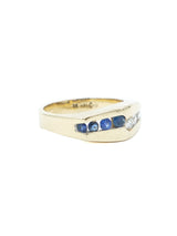 Geometric Sapphire And Diamond Ring Fine Jewelry arcadeshops.com