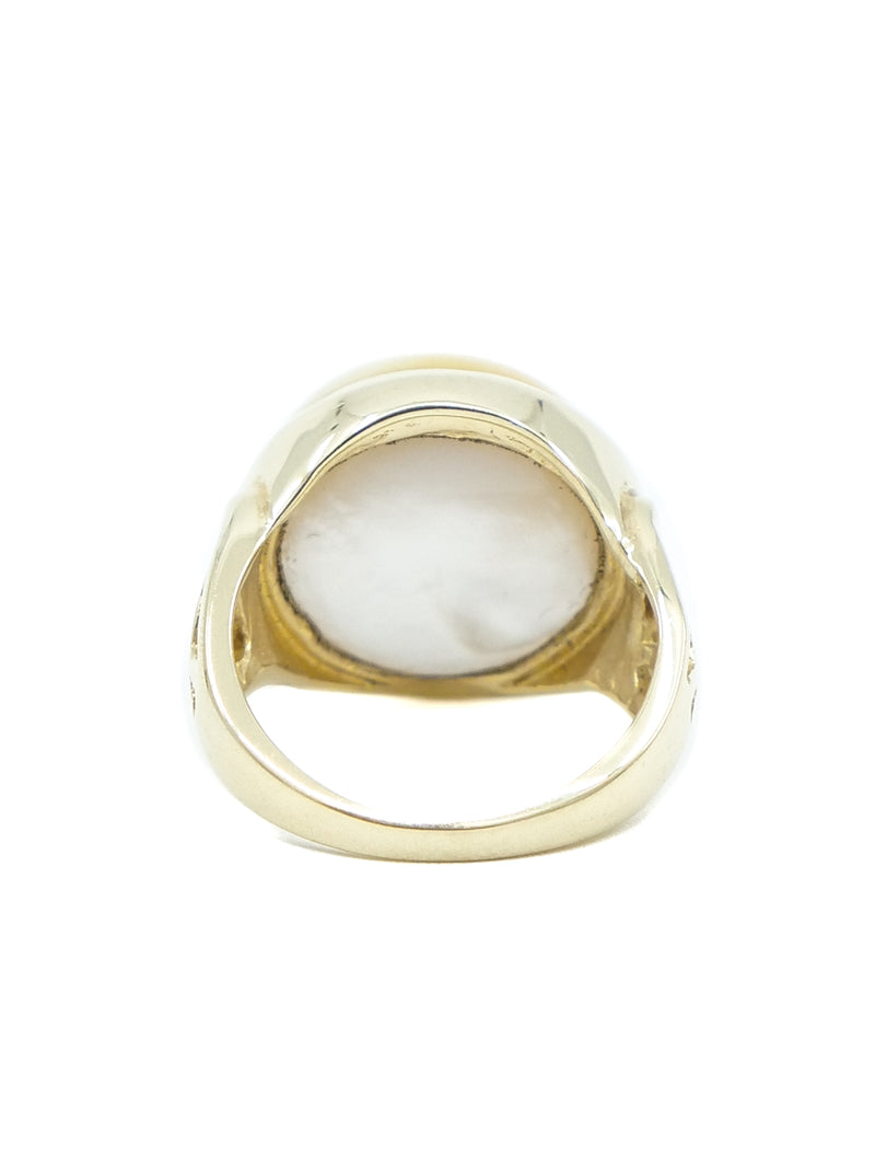 1980s Large Natural Pearl Ring Fine Jewelry arcadeshops.com